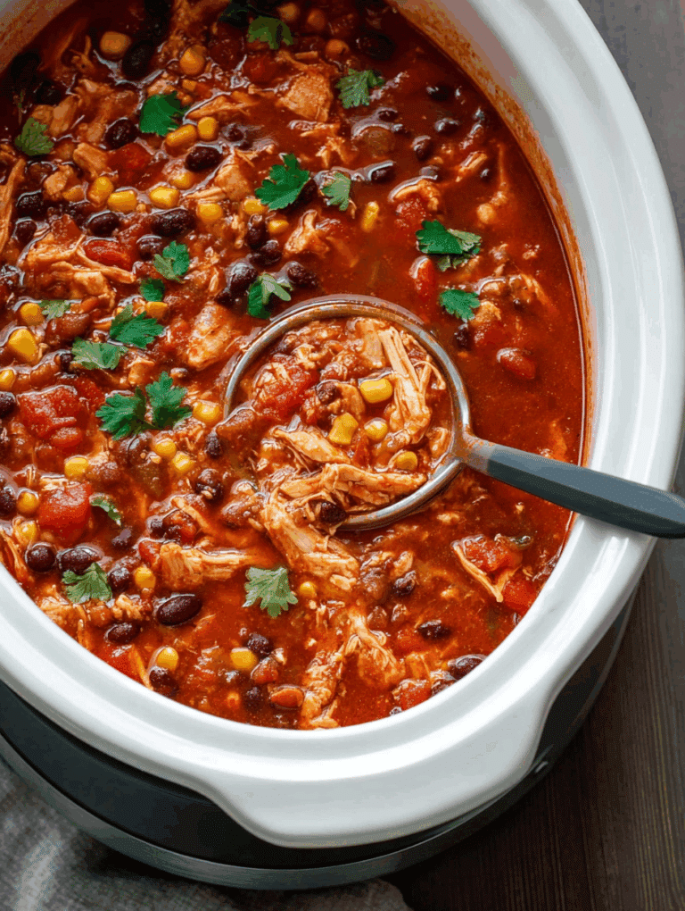 Bowl of creamy slow cooker chicken chili with cilantro, cheese, and cornbread muffins.